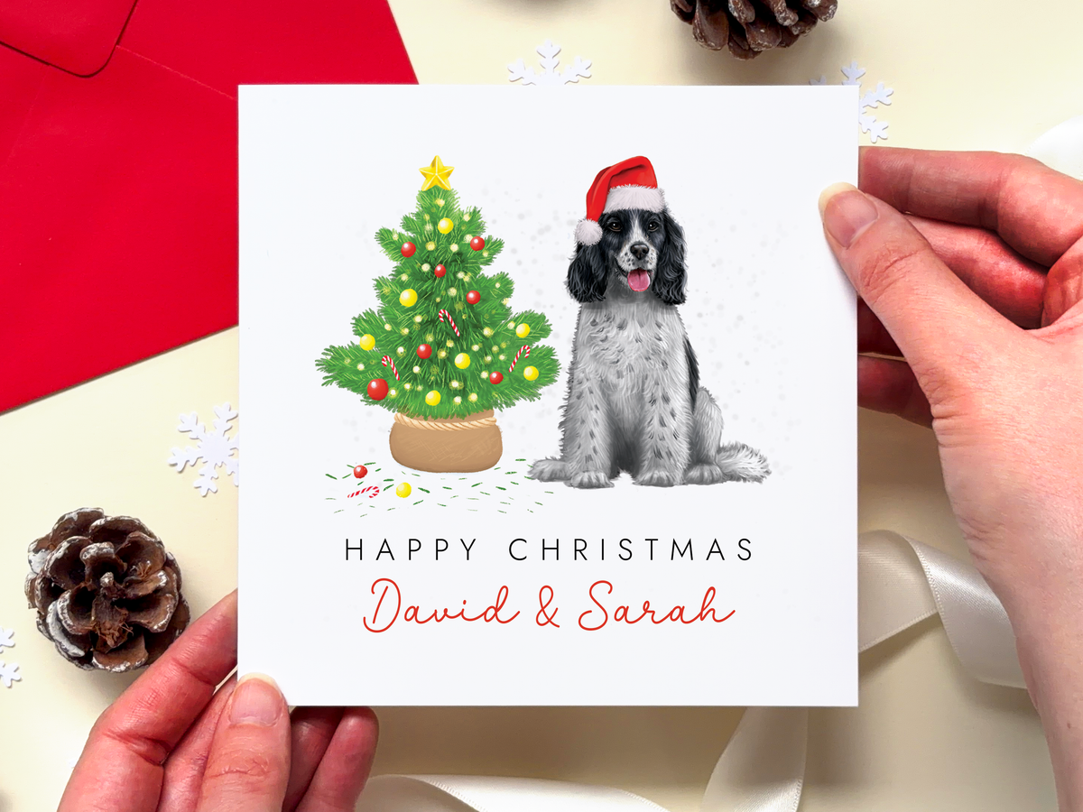 Personalised Spaniel Christmas Card