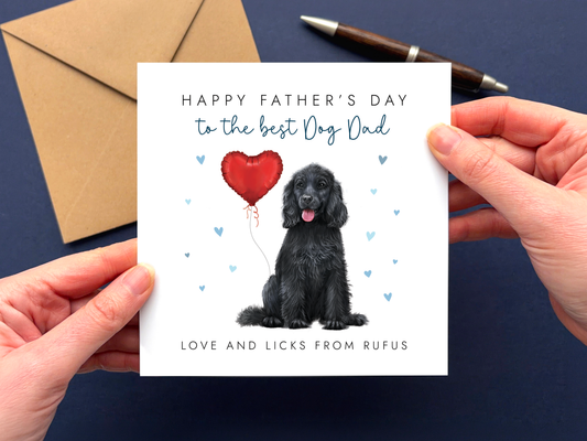 Personalised Spaniel Father's Day Card for Dog Dad