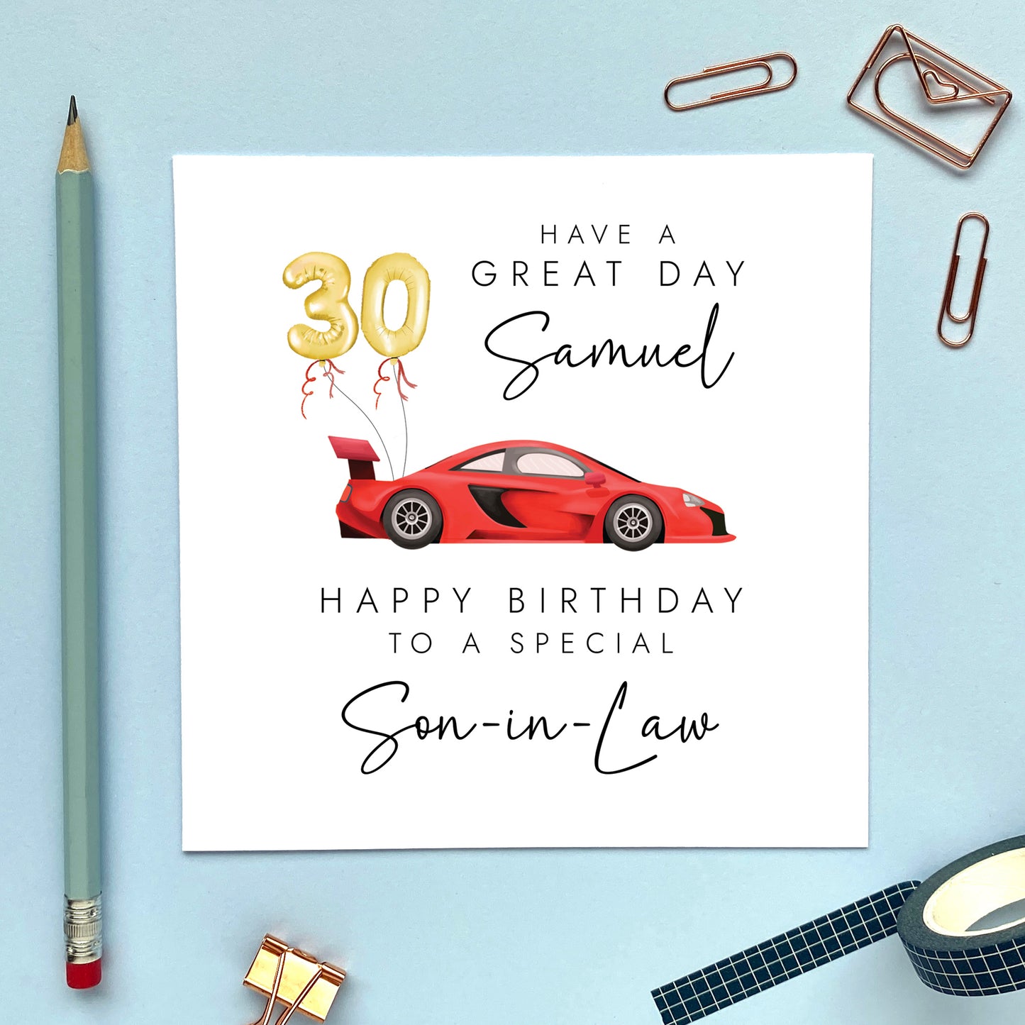 Sports Car Any Age Birthday Card
