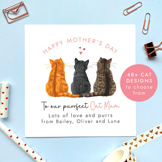 Personalised Choose the Cats Mother's Day Card for Cat Mum
