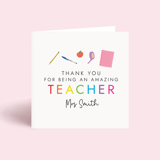 Personalised Thank You Teacher Card