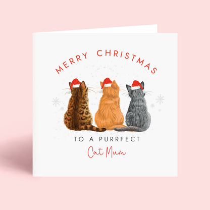Personalised From the Cats Christmas Card for Cat Mum