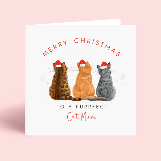 Personalised From the Cats Christmas Card for Cat Mum