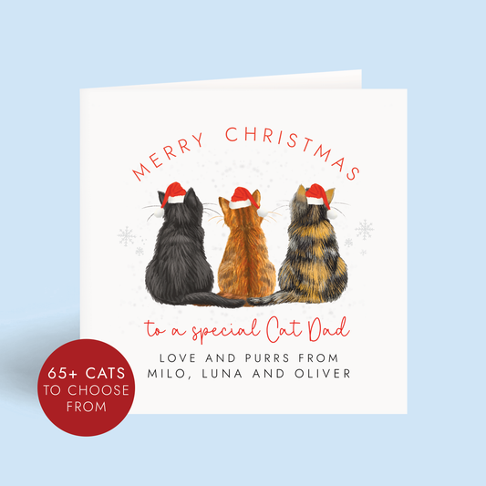 Personalised From The Cats Christmas Card for Cat Dad