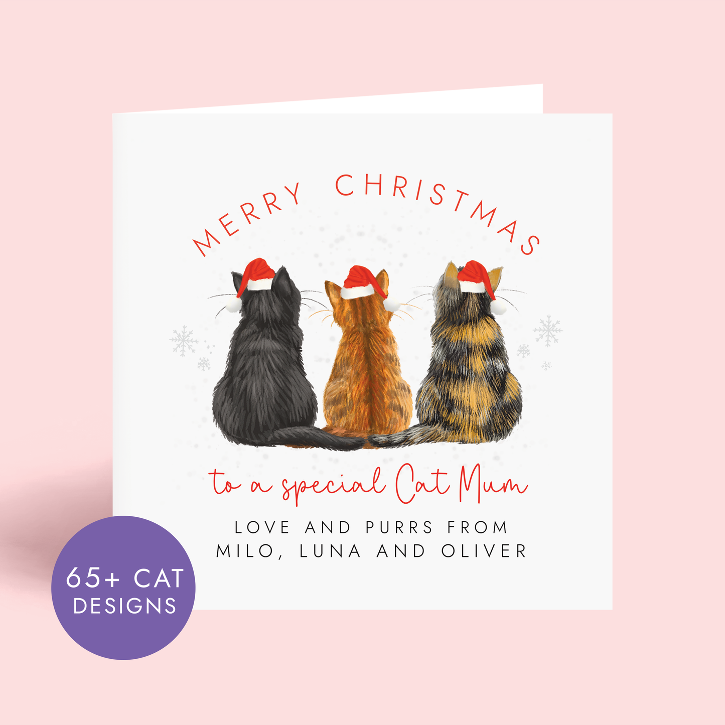 Personalised From the Cats Christmas Card for Cat Mum