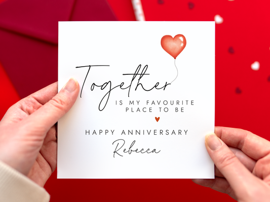 Personalised Anniversary Card for Partner