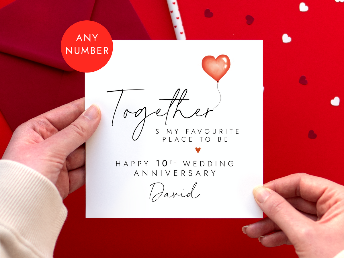 Personalised Anniversary Card for Partner