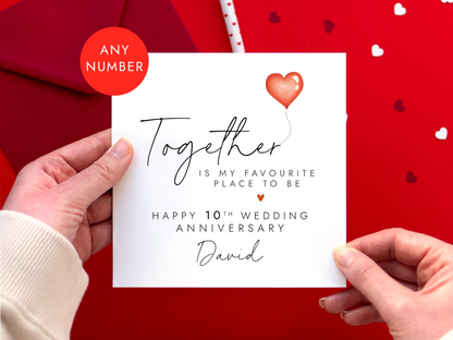Personalised Anniversary Card for Partner
