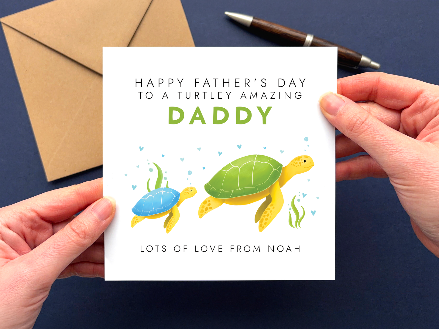 Personalised Turtles Father's Day Card for Daddy