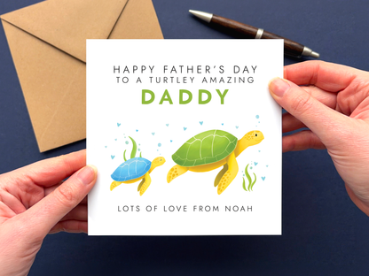 Personalised Turtles Father's Day Card for Daddy