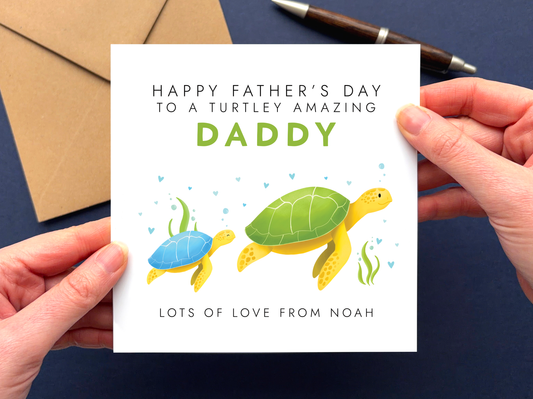 Personalised Turtles Father's Day Card for Daddy