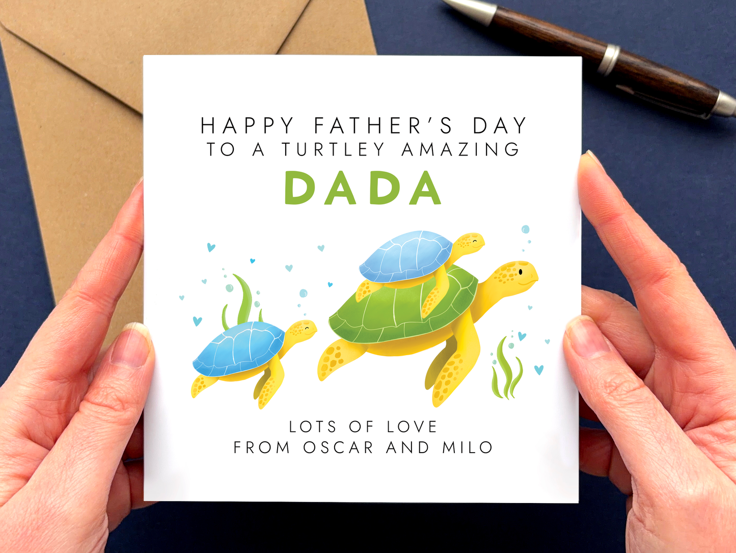 Personalised Turtles Father's Day Card for Daddy