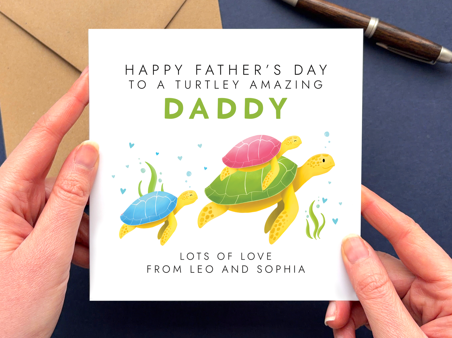 Personalised Turtles Father's Day Card for Daddy
