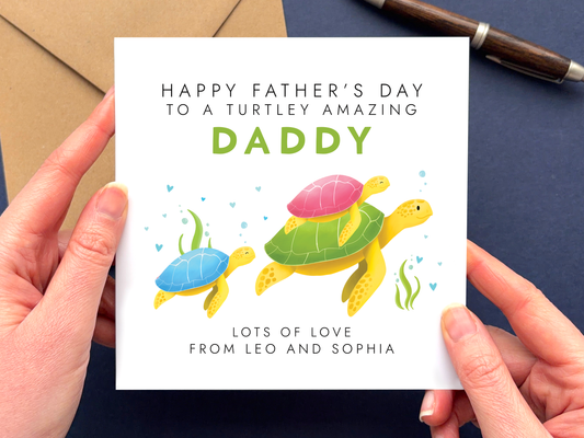 Personalised Turtles Father's Day Card for Daddy