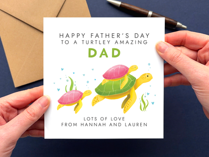 Personalised Turtles Father's Day Card for Daddy