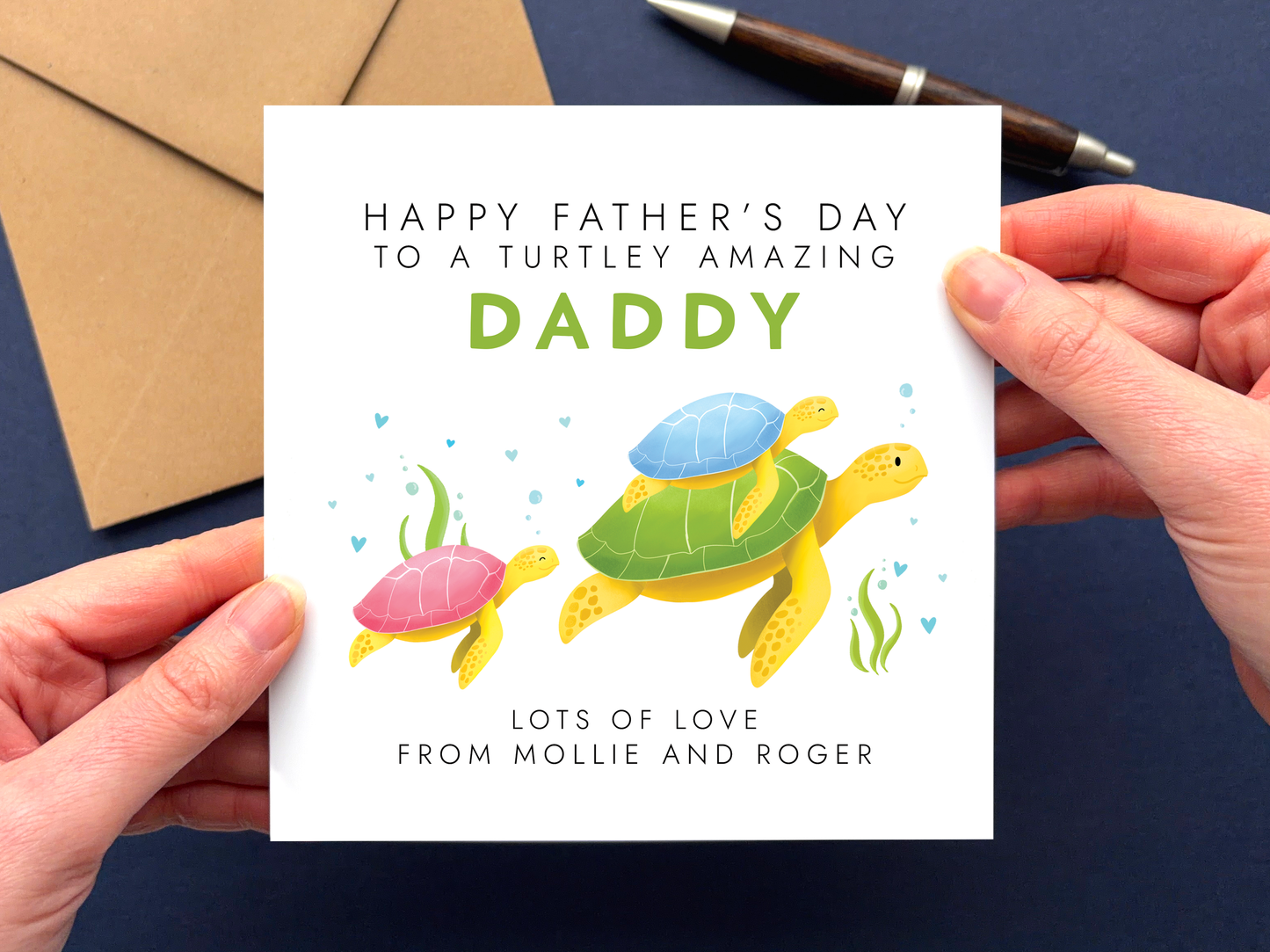 Personalised Turtles Father's Day Card for Daddy