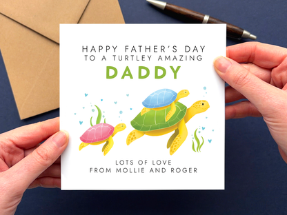 Personalised Turtles Father's Day Card for Daddy