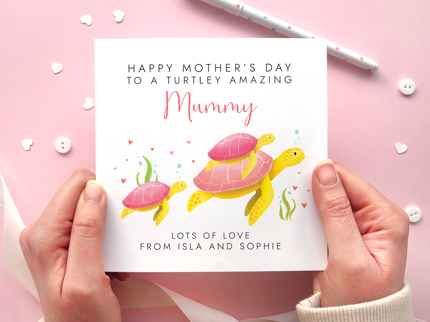 Personalised Turtles Mothers Day Card for Mummy