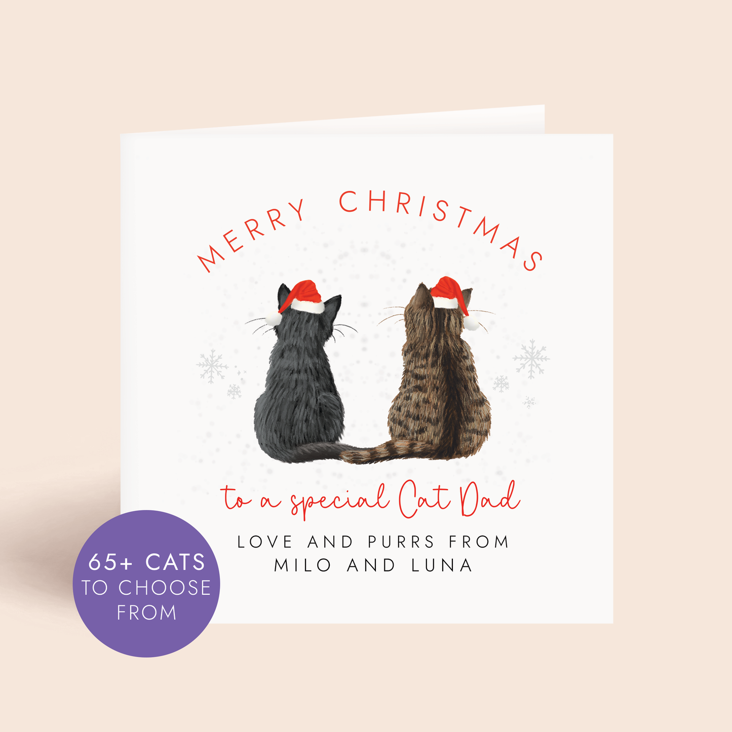 Personalised From the Cats Christmas Card for Cat Dad