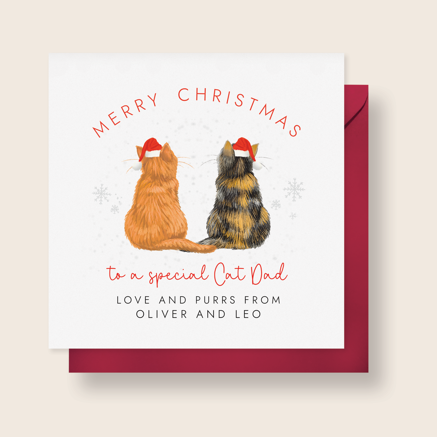 Personalised From the Cats Christmas Card for Cat Dad