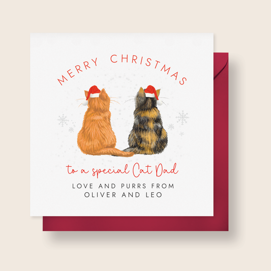 Personalised From the Cats Christmas Card for Cat Dad
