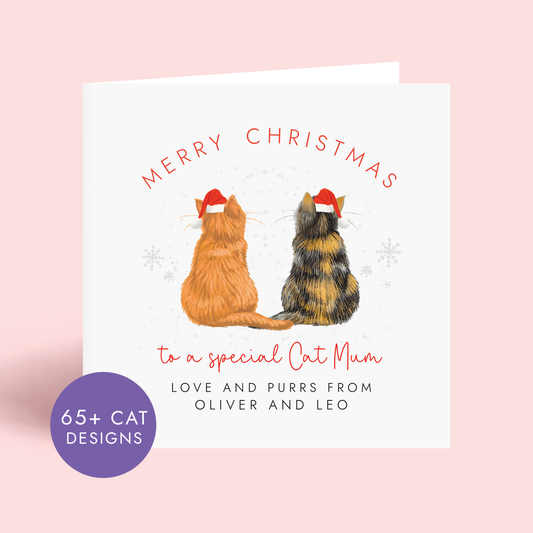 Personalised From The Cats Christmas Card for Cat Mum