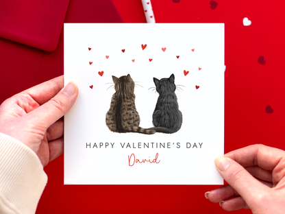 Personalised Cats Valentine's Day Card