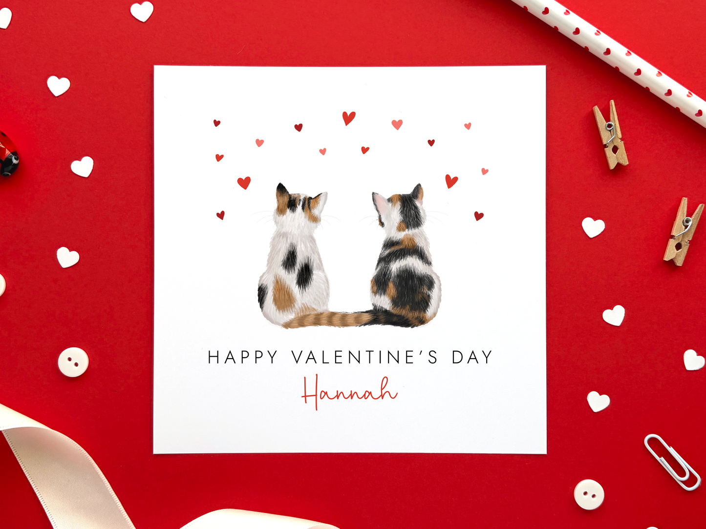 Personalised Cats Valentine's Day Card