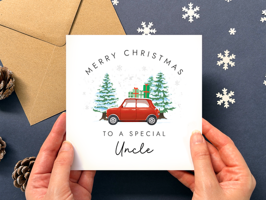 Classic Car Christmas Card for Uncle