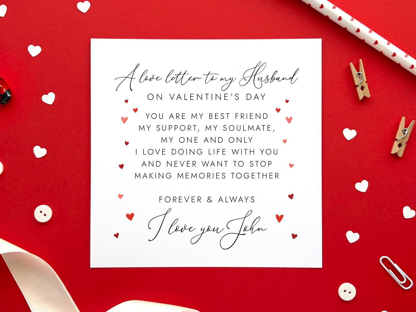 Personalised Love Letter Valentine's Day Card