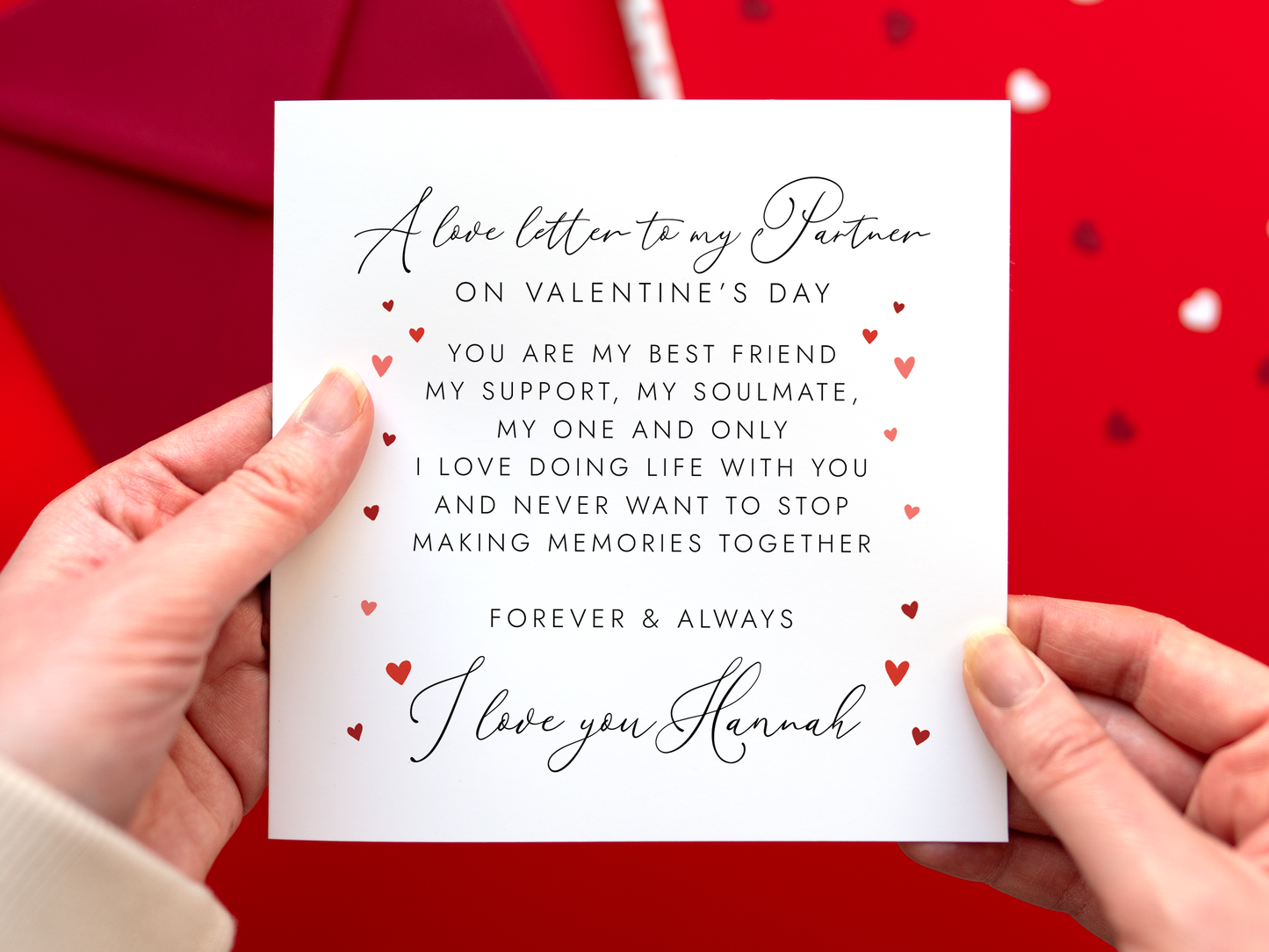 Personalised Love Letter Valentine's Day Card