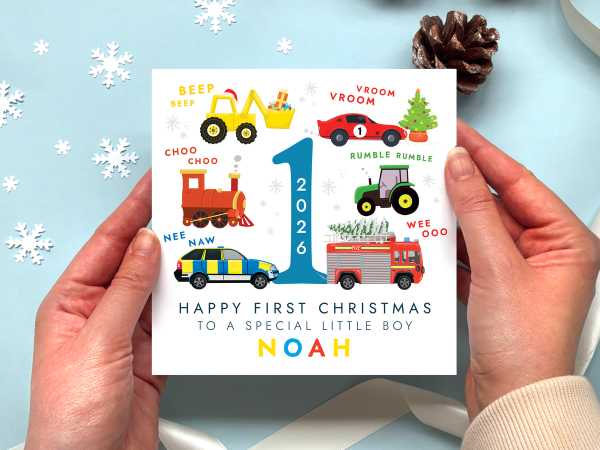 Personalised 1st Christmas Card for Boy