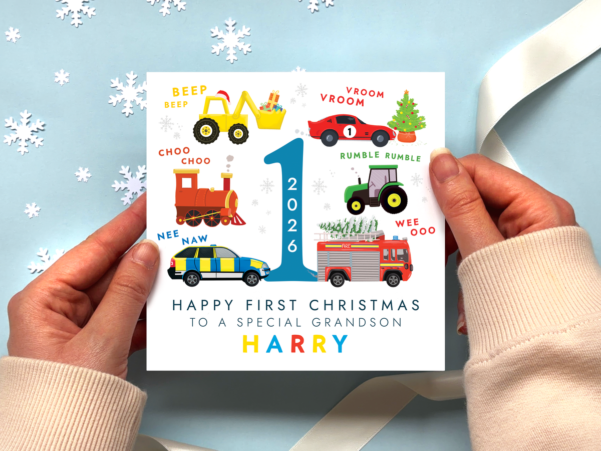 Personalised 1st Christmas Card for Boy