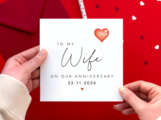 Personalised Anniversary Card for Wife