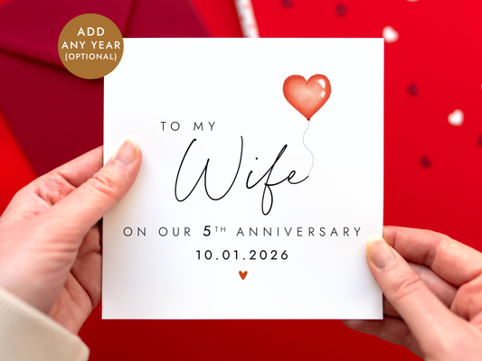 Personalised Anniversary Card for Wife