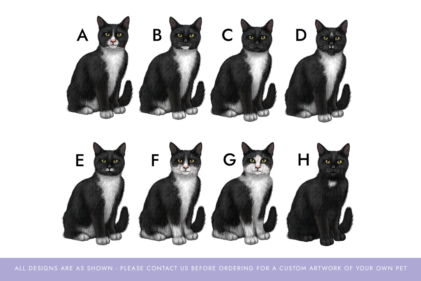 Personalised Black and White Cat Christmas Card