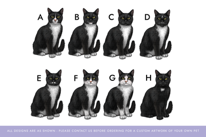 Personalised Black and White Cat Christmas Card