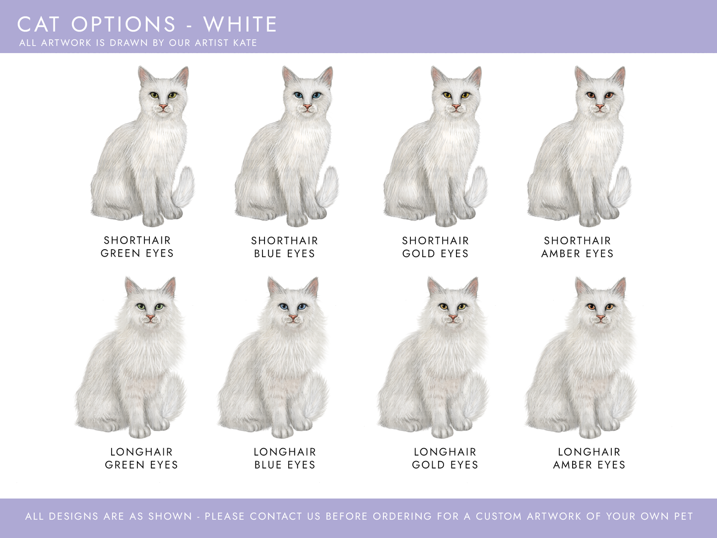 Personalised White Cat Christmas Card