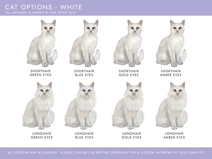 Personalised White Cat Christmas Card