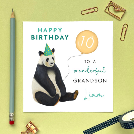 Personalised Panda Birthday Card for Him
